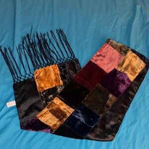 Multicolor Patchwork Velvet Scarf